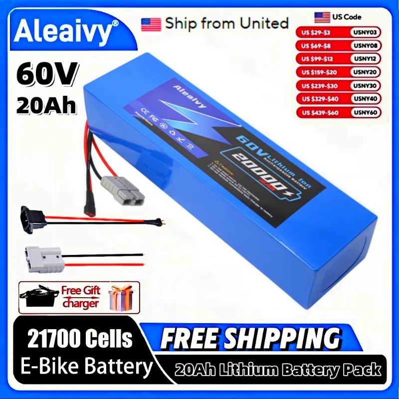 Batterie lithium Aleaivy 60V 2 - 60V 30Ah 21700 Battery Pack avis et prix